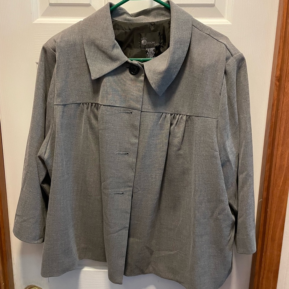 Gray babydoll suit jacket